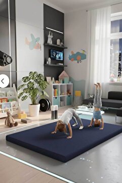 RevuBaby Çocuk Jimnastik Minderi 120x120x5 Cm 600 Denye Sıvı Geçirmez Kumaş Kaydırmmaz Yıkanabilir BÜYÜK BOY