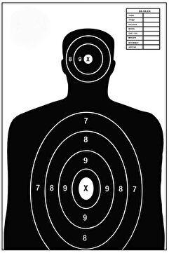 SİM Taktik Atış Hedef Kağıdı 111 (10 Adet) 64x90 cm (Büyük Boy) Profesyonel Poligon Hedefi