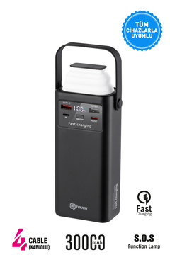 İntouch 30.000 Mah 22,5W PD Hızlı Kablolu Kamp Lambası Outdoor Serisi Powerbank Fast Led Lamba