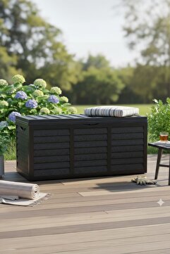 Bliss Antrasit Kapaklı Bahçe Balkon Depolama Sandığı 320lt