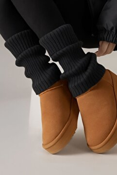 Ozzy Socks Tozluk %100 Akrilik Triko Örgü Leg Warmer Ayak Isıtıcı siyah