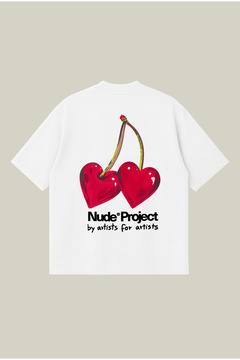 PURE POWER Nude Project Kiraz Boxy Fit Oversize Unisex %100 Pamuklu Tshirt – Baskılı Tişört | Streetwear