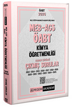 Pegem Akademi Yayıncılık 2026 MEB AGS ÖABT Kimya Öğretmenliği Tamamı Çözümlü Çıkmış Sorular