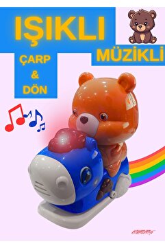 Boratila Toys Işıklı Müzikli Çarp Dön Emeklemeye Yardımcı Sevimli Atlı Karınca Ayıcık Oyuncak