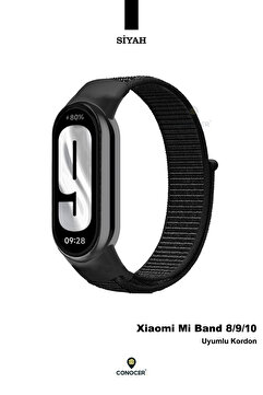 CONOCER Xiaomi Mi Band 8 / Mi Band 9 / Mi Band 10 Uyumlu Yüksek Kalite Hasır Dokuma Kordon Kayış