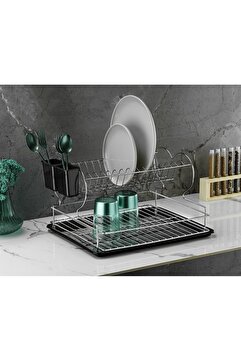 Sas Haus Bulaşıklık Bulaşık Sepeti İki Katlı Tabaklık Krom