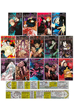 Gerekli Şeyler Yayıncılık Jujutsu Kaisen 1-2-3-4-5-6-7-8-9-12-13-14-15-16. Ciltler Manga Seti + Özel Cetvel