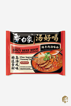BAIXIANG Acılı Dana Çorba Aromalı Hazır Erişte ( Spicy Beef Soup Flavor Instant Noodle) - 111g