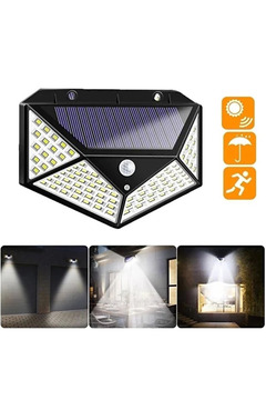 Solar Light Güneş Enerjili 120 Led Li Bahçe Aydınlatma Dış Mekan Lambası Hareket Sensörlü