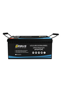 ORBUS 12.8 V Volt 200 Ah Amper 2560 Wh Lityum Batarya LiFePO4 Lityum Akü