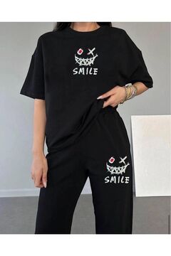 Eşofmancım Unisex Alt-Üst Smile Baskılı Eşofman Seti