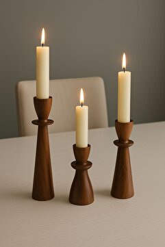 Suo Home Arven 3'lü Akasya Mumluk Seti (11-17-23 cm)