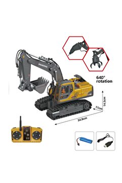 scntoys Uzaktan Kumandalı Full Fonksiyon Şarjlı Kepçe 360 Derece Dönen 3 Başlıklı Kumandalı Kepçe 14 Kanallı