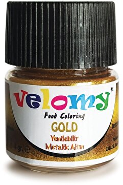 velomy Yenilebilir Metalik Altın Toz Boya Yaldızlı Gold Boya Altın Gıda Boyası 4 Gr