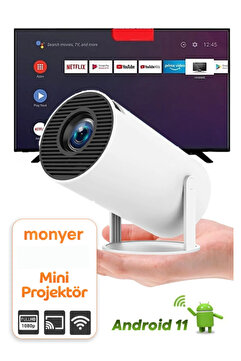 Monyer Taşınabilir Android Projeksiyon Wifi Destekli Akıllı Sinema Projektör Ultra Hd