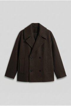 ablukaonline Erkek Oversize Kruvaze Kaban Koyu Kahve