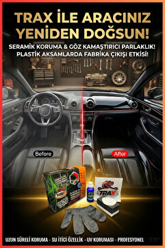 figiza Trax Oto Araç Seramik Kaplama Tampon Torpido Parlatıcı Yenileyici Plastik Aksam Yenileyici