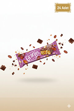 GRANIO GRANİO Bademli Hurmalı Sütlü Çikolata Kaplı Bar 40 gr X 24 Adet
