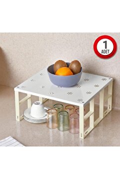 ORGANİZERS 1 Adet Dolap İçi Düzenleyici Raf Tabak Bardak Rafı Metal Raf Org-01
