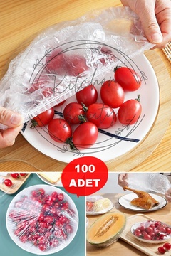 Kitchen Beauty 100 Adet Pratik Tazeliği Koruyan Tencere ve Tabak Bonesi | Çok Amaçlı Kapak Gıda Bonesi