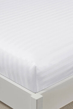 Varol %100 Pamuk Saten Stripe Battal Boy (King Size) Lastikli Çarşaf Takımı – 30 cm – 2 Yastık Kılıf