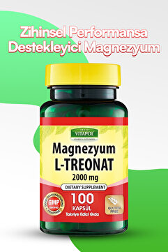 Vitapol Magnezyum L Treonat 2000 Mg 100 Vegan Kapsül