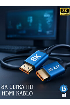 Smith 8k 1.5 metre Hdmı Hdmi Kablosu 2.1v Kablosu Ultra Premium Hdtv 8k 60hz 4k 120hz 7680p Yüksek Hızlı