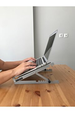 Yumer Uzay Gri, Katlanır, Çelik Laptop Standı Soğutucu Notebook Dizüstü Macbook, Tüm Ekranlarla Uyumlu
