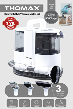 THOMAX Koltuk Halı Yıkama Ve Leke Çıkartma Makinesi 1500 Ml Temiz 850 Ml Kirli Su Haznesi 600W Güç