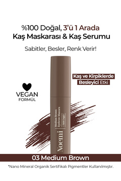 Noemi %100 Doğal Kaş Maskarası & Kaş Serumu Besleyici Özellikli - 03 Medium Brown Kahverengi