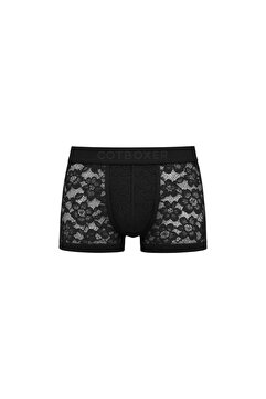 COTBOXER Erkek Siyah Dantelli Fantezi Boxer