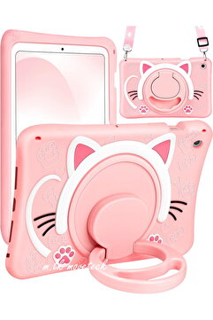m.tk moveteck Galaxy Tab A11+ Plus/A9 Plus 11 inç Kedi Çocuk ı Askılı Standlı Karakterli X210 X230 (Uyumlu)