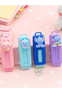 ÖZ OFİS Stitch Sürgülü Silgi - Pastel Renkler İz Bırakmayan Sevimli Karne Hediyesi - Tekli