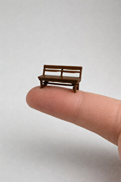 Köseoğlu 4 Adet Park Bahçe Sırt Dayanaklı Oturma Bankı - 1/50 Ölçekli 1:50 2 cm - Figür, Maket, Minyatür