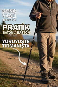 EFSANE KAMP Efsane - Baton/baston Katlanabilir - Siyah Renk
