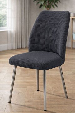 coverbox OVAL Sandalye Kılıfı Büyük oval Likralı Yıkanabilir Streç Lastikli Sandalye Örtüsü ANTRASİT RENGİ