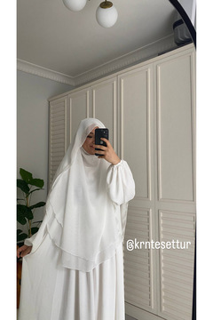 Hijab Ayrobin elbise ve Gölgeli sufle hac umre khimar abaya sufle