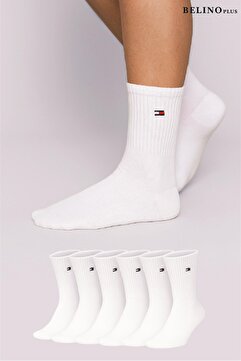 BELİNOPLUS Penye 6 Lı Paket Erkek Spor Çorap Beyaz Renk