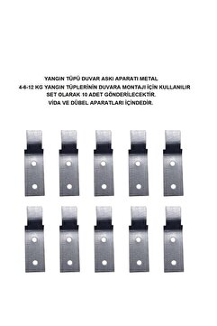 Genel Markalar YANGIN TÜPÜ METAL ASKI APARATI METAL 10'LU SET VİDA DÜBEL DAHİL