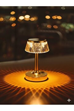 keyfisepet en keyifli sepet Dokunmatik Şarjlı LED Masa Lambası Dekoratif Ambiyans Işığı Gold Metal Gövde