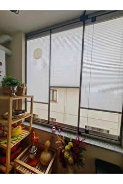 YAZAR HOME Katlanabilir Cam Balkon Plise Perdesi Açık Gri (VİDALI - KANCALI) Açık Gri Yzr 5