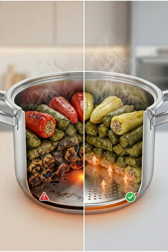 YUNUSOĞLU HOME 2'li Yanmaz Yapışmaz Tencere Dibi Koruyucu Dolma Ve Sarma Pişirme Aparatı Altlığı