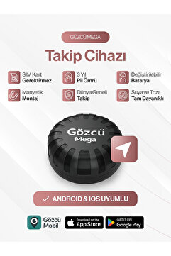 Genel Markalar Mega Takip Cihazı IOS Android Uyumlu Motor Araç Taşıt GPS Cihazı Su Geçirmez (5-10 Dakika Aralıklı)