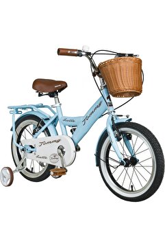 TommyBike Latte Hasır Sepetli,Deri Elcikli 16 Jant Çocuk Bisikleti, 4-6 Yaş Çocuk Bisikleti