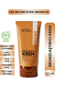 WOU World of Unique Güneşsiz Bronzlaştırıcı ve Nemlendirici Krem 50ml-Self Tannıng