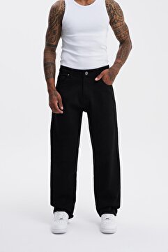Machinist Erkek Relaxed Baggy Jean Pantolon Siyah