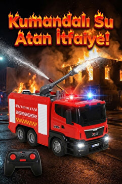 craftivio Uzaktan Kumandalı Su Atan İtfaiye Arabası - Şarjlı, Işıklı ve Sesli Oyuncak Araba (24 cm)