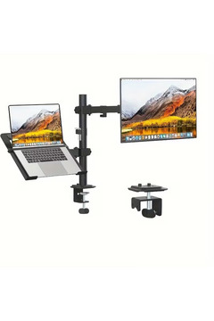 bovinox Çift Kollu Monitör ve Laptop Tutucu Masaüstü Standı Vesa Uyumlu Ayarlanabilir Profesyonel Ergonomik