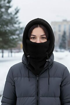 Leiste Wig Kapşonlu Peluş Peluş Kadın Bere Atkı Kadın t Polar Boyunluk Şalı Rüzgar Geçirmez Şapka