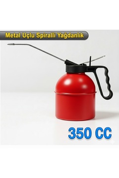 Toptancı Amca 350 cc Araba Makine Atölye Yağdanlığı Spiralli Metal Gövdeli Yağdanlık Uçlu Spreyli Yağ Pompası